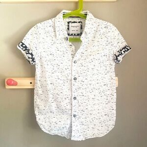 Denim & Flower (Ricky Singh) Black + White Mixed Pattern Button Down